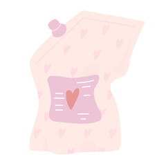 Doypack packaging with screw cap. Color vector illustration. Flat illustration of liquid soap packaging.