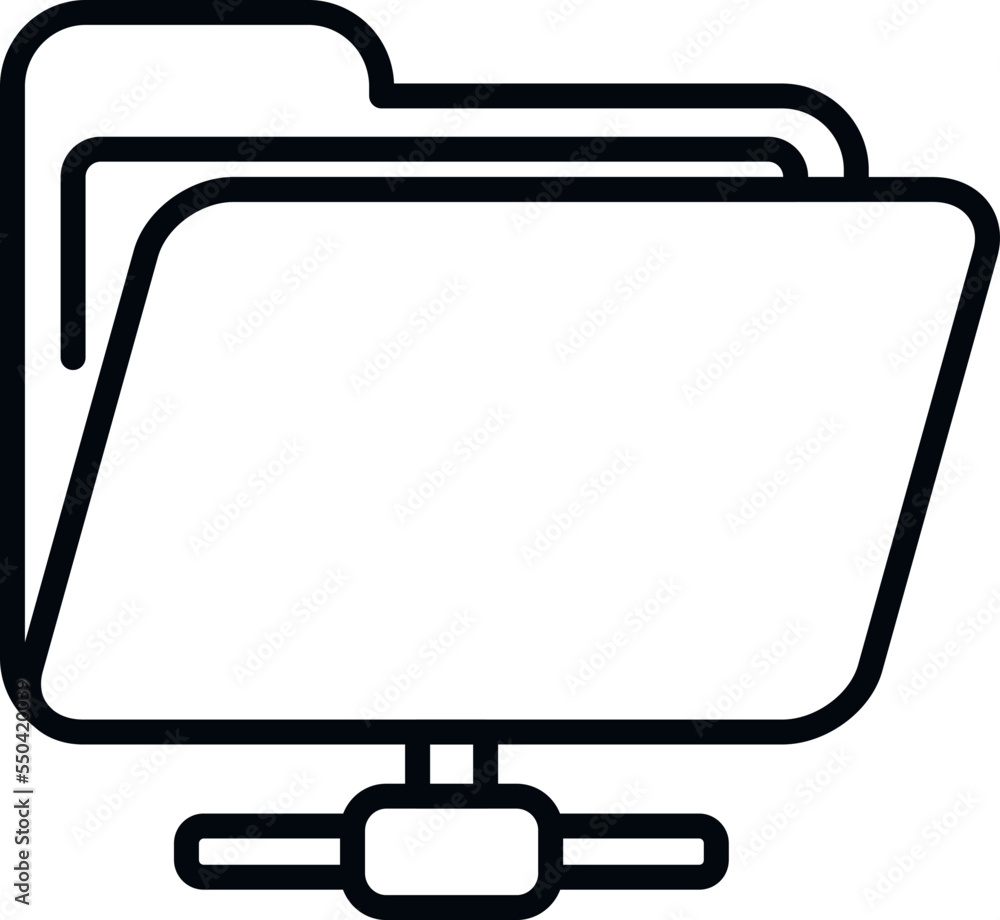 Poster share folder icon outline vector. button web. business time