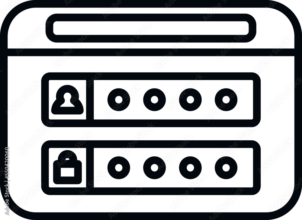 Poster web login icon outline vector. internet interface. website pin