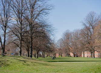 Cemetery. Old cemetery in the park. Copenhagen. Denmark.