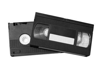 old video cassettes isolated from background