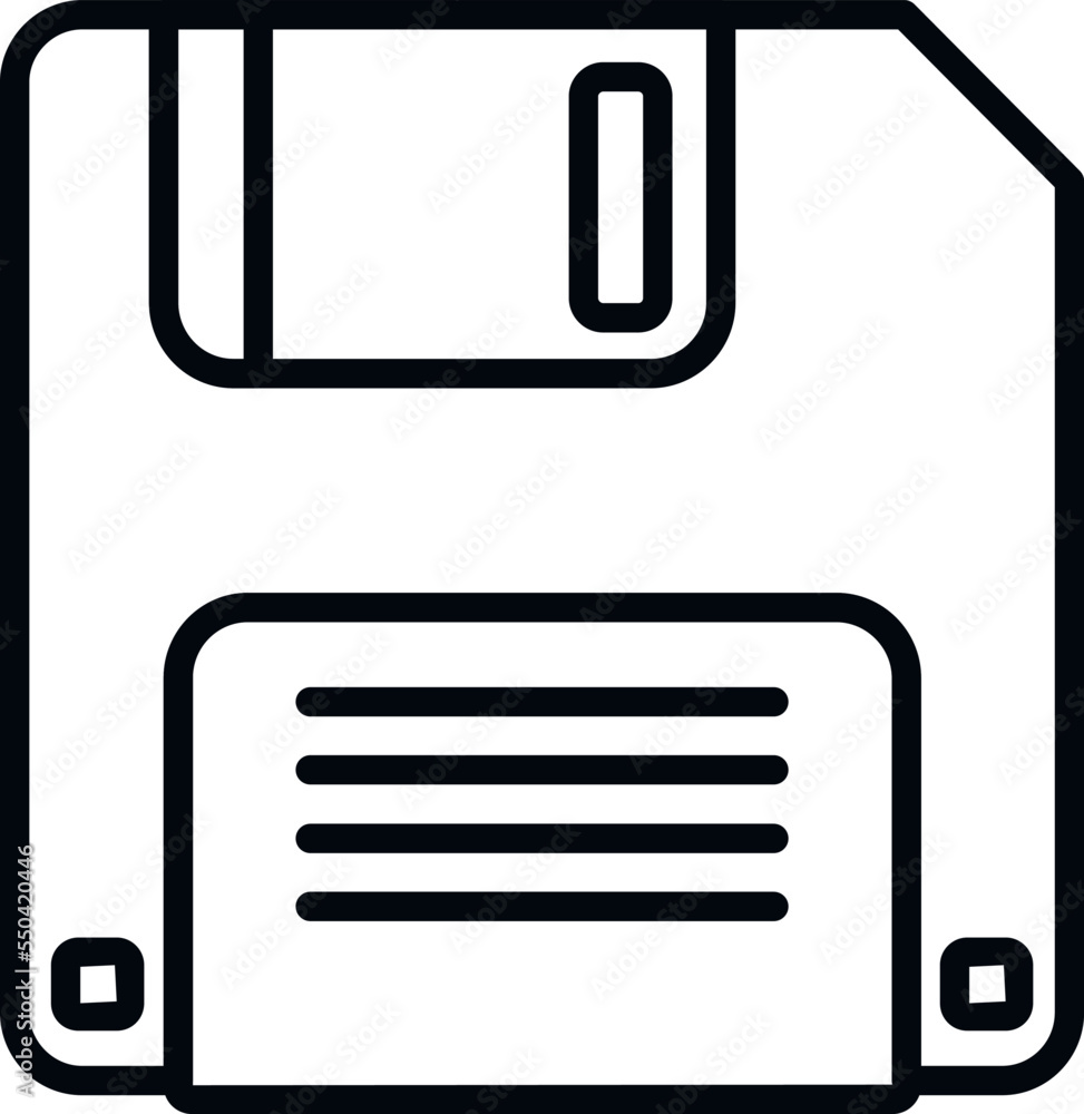Poster floppy disk icon outline vector. interface button. time design