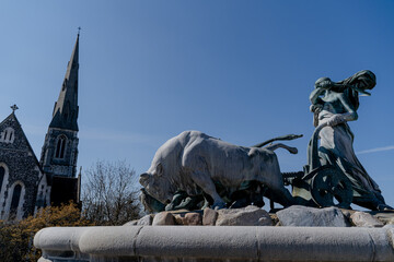 Naklejka premium Monument of the Little Mermaid. Landmark of the city of Copenhagen. Denmark.