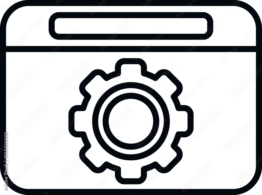 Poster gear system icon outline vector. button interface. internet website