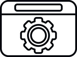 Gear system icon outline vector. Button interface. Internet website
