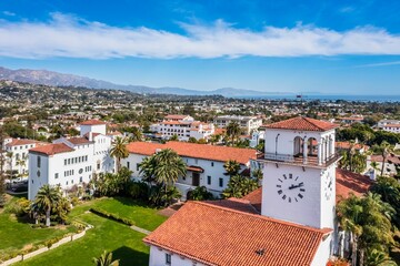Aerial shot of the buildings of Santa Barbara California, USA
