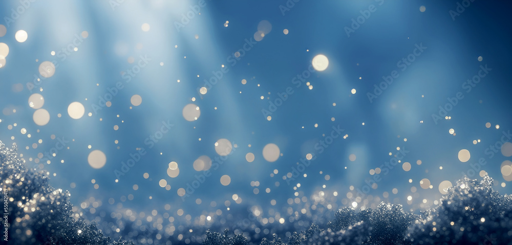 Aufkleber holiday, winter background with bokeh lights. backdrop with copy space, graphic elements for design 