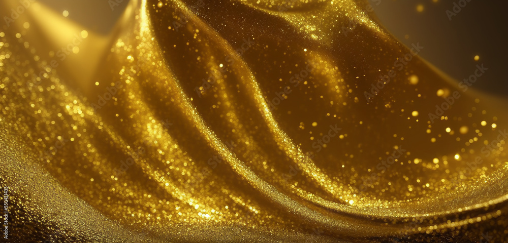 Poster golden fabric background. backdrop with copy space, graphic elements for design layout. perfect for 