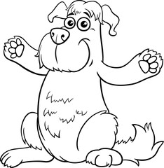 cartoon shaggy dog animal character coloring page