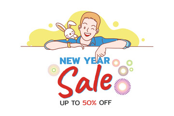 Sale story template, price drop, welcome happy new year ready for social media. Vector illustration for flyers, banners, invitations