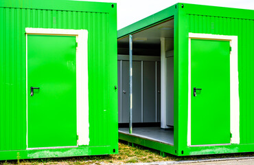 modern mobile container at a construction site