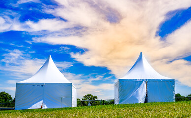 new entertainment tent at a meadow