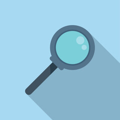 Search magnifier icon flat vector. Lab research. Test dna
