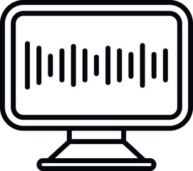 Lab monitor icon outline vector. Scientist research. Dna genetic