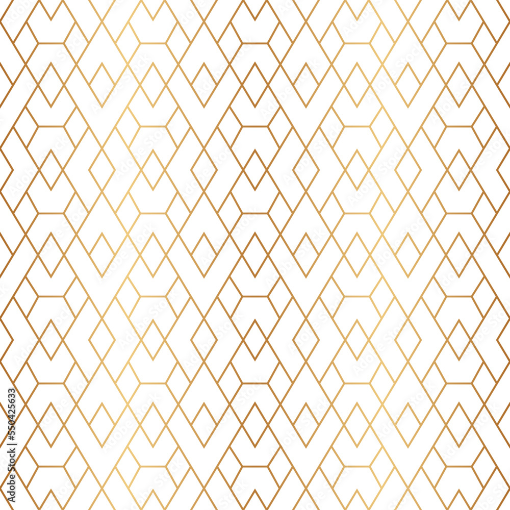 Poster gold geometric seamless pattern. repeating fancy background. abstract golden lattice for design prin
