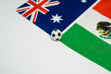 Australia vs Mexico, Football match with national flags