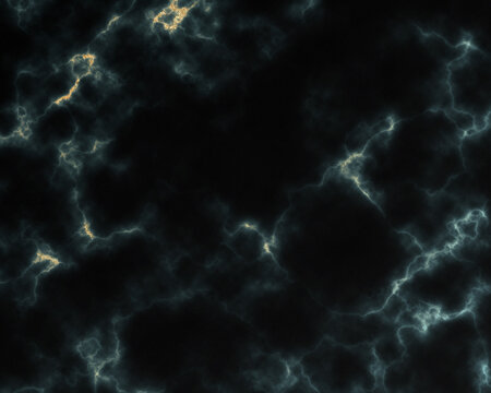 Black marble texture with golden veins and cracks. Abstract background illustration.