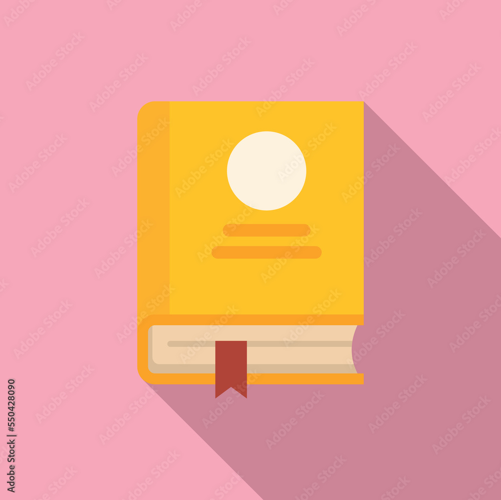 Poster Training book icon flat vector. Campus college. Building education