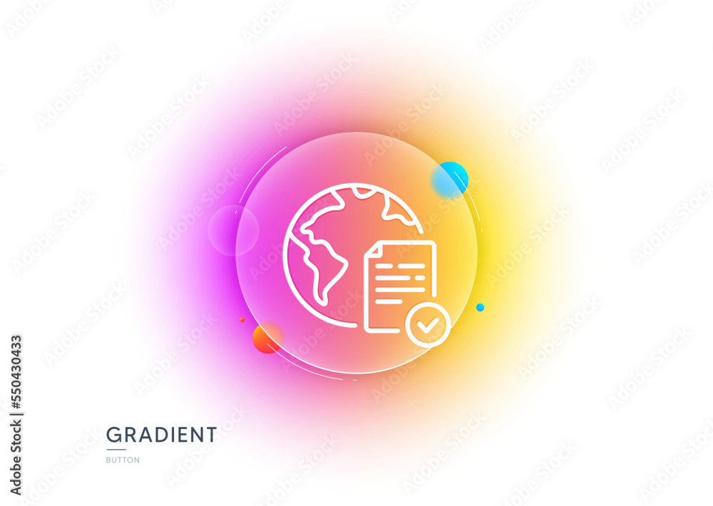 Poster online voting line icon. gradient blur button with glassmorphism. internet vote sign. web election s