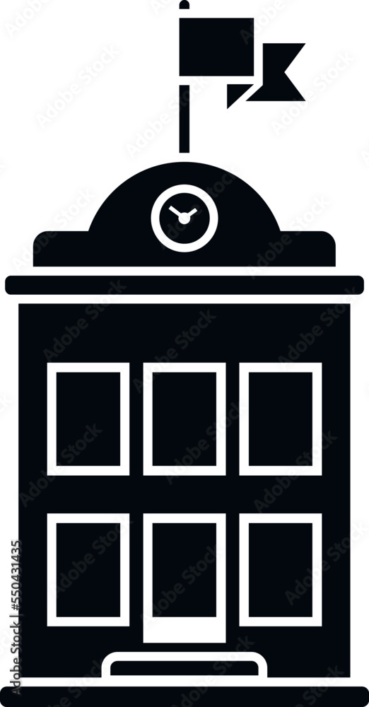 Poster college building icon simple vector. university study. app class