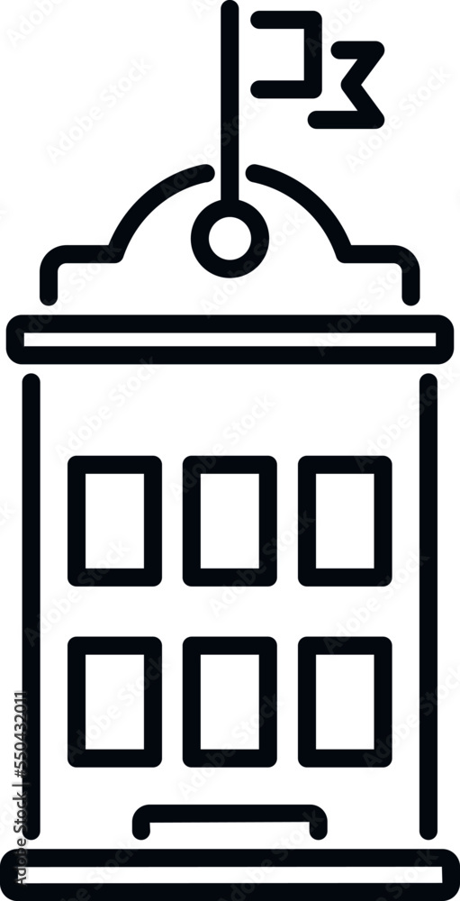 Poster college building icon outline vector. university study. app class
