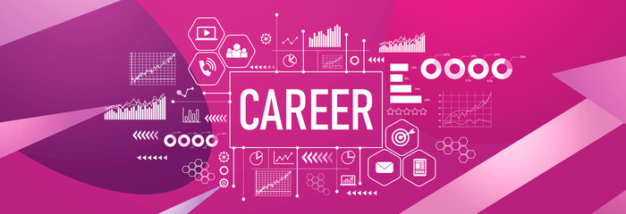Career theme on a geometric pattern background
