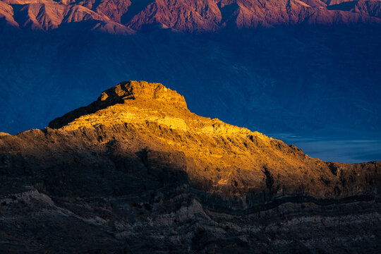 golden light on rock formation 