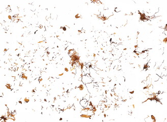 Tobacco isolated on white background and texture, top view