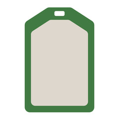 Simple present gift green name tag with empty white space