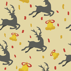 Christmas pattern for design with reindeer and bells