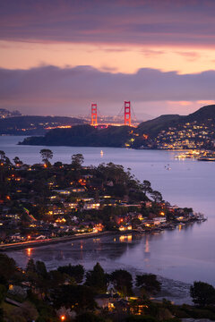 A stunning twilight view of the bay, as seen from Tiburon.