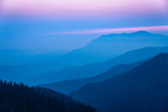 blue hour over mountains