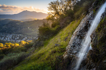 waterfall in Marin County, California. 