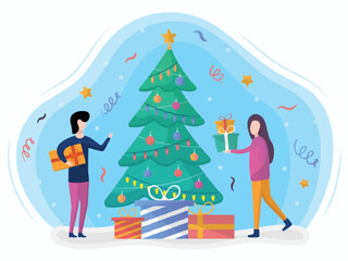 Obraz na płótnie Canvas Merry Christmas Celebration Happy New Year Postcard Website illustration 2022