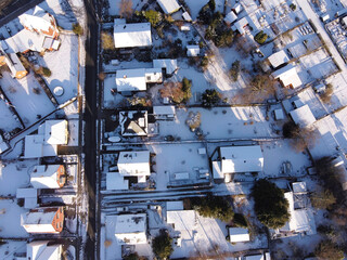 houses covered with snow