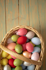 easter eggs in basket