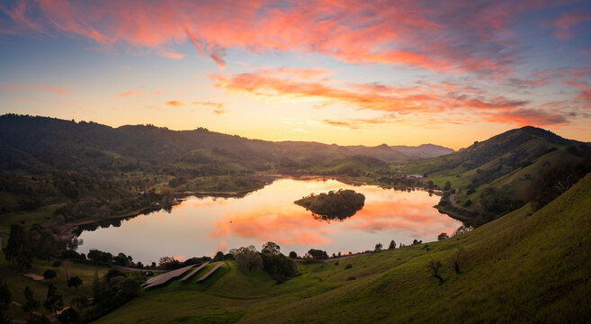 A spectacular lake in Marin County, California.