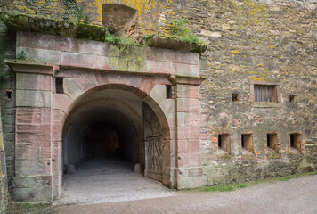 passageway of a historic castle