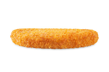 Prepared fish cutlets on a white isolated background