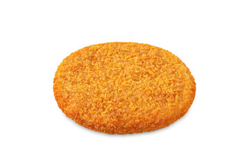 Prepared fish cutlets on a white isolated background