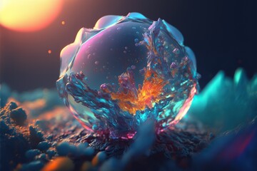 Blue crystal sphere abstract backgrounds