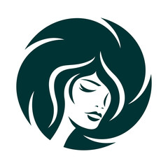 Modern beautiful woman and beauty logo