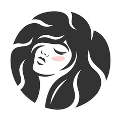 Modern beautiful woman and beauty logo