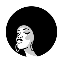 Beautiful african woman and beauty logo