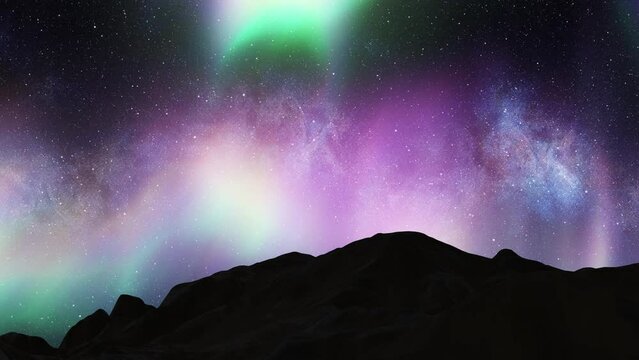 colorful aurora borealis (northern lights)Milky Way Galaxy
Beautiful shot of blue purple aurora borealis northern lights, 2022

