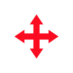 Obraz premium Move arrows icon vector illustration in filled line style, use for website mobile app presentation four ways hand drawn icon , designed for web and app arrow colorful