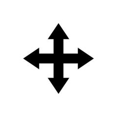 Move arrows icon vector illustration in filled line style, use for website mobile app presentation four ways hand drawn icon , designed for web and app arrow colorful 

