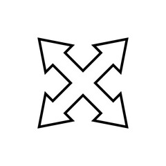 Move arrows icon jpeg illustration in filled line style, use for website mobile app presentation four ways hand drawn icon , designed for web and app arrow colorful jpg illustration  

