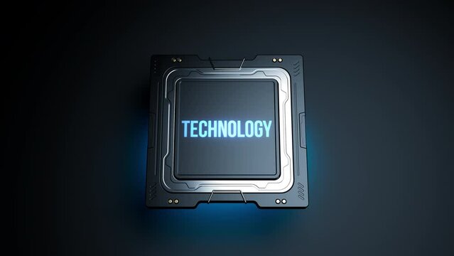central processor header technology . animation in the concept of computer technology
