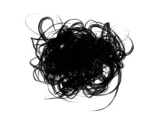 Hand drawn black grungy round ink scribble circle. Isolated grunge element. Sketchy line shapes. Grunge brush strokes.